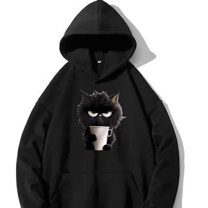 เสื้อสเวตเตอร์ขนแกะมีฮู้ดสำหรับผู้ชายและผู้หญิง, เสื้อสเวตเชิ้ตมีฮู้ดแบบสวมหัวสไตล์ฮาราจูกุเสื้อแนวสตรีทลำลอง - Product Image 1