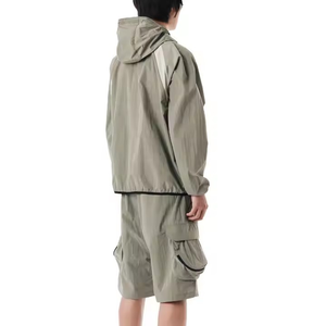 Survêtements coupe-vent en nylon respirant de qualité supérieure OEM Ensemble de survêtements coupe-vent d'hiver à fermeture éclair avec logo imprimé personnalisé deux pièces - Product Image 2