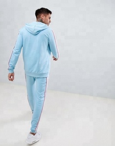 Chaqueta de rayas de manga larga con cremallera de calidad superior a la moda, pantalones a rayas laterales, chándal deportivo con logotipo personalizado para hombre, tejido impermeable - Product Image 3