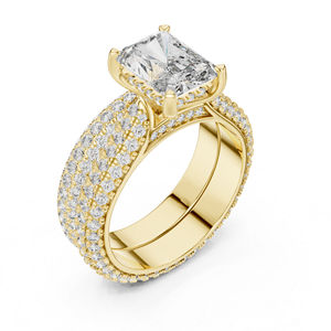 Anillo de Oro Rosa de 14K con Diamante Cultivado en Laboratorio de Corte Radiante, Estilo Vintage para Mujer |   Nuevo Diamante Cultivado Certificado por IGI de 5.20 Ct - Product Image 4