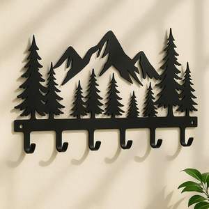 Crochet mural en métal de style ferme industrielle pour le rangement dans le vestiaire, le couloir et le bureau à domicile, avec une résistance élevée - Product Image 1