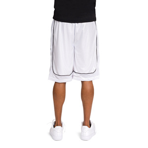 Men White Mesh Basketball <b>Shorts</b> Drawstring Closure Breathable Regular Fit All Seasons Solid Color Sports <b>Shorts</b> - Product Image 2