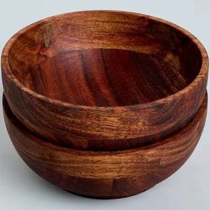 Ensemble de bol de cuisine en bois Bol à salade de dessert en bois de luxe avec ensemble de serveur - Product Image 1