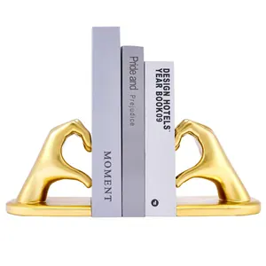 Decorative Modern Antique Feng Shui Gold-Plated Aluminium 3D Figurine <b>Book</b> Stand for Living Area High End Gift Retail China - Product Image 1