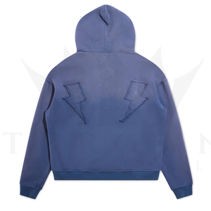 เสื้อฮู้ดดี้ผู้หญิง ผ้าฝ้าย 100% วินเทจ 450 GSM ซิปหน้า ปักโลโก้ สีพื้น คุณภาพสูง กันลม เสื้อสเวตเชิ้ตทรงโอเวอร์ไซส์ - Product Image 4