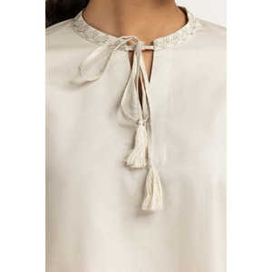 Chemise basique vert clair WM-BLS23-003 avec décoration brodée - Product Image 6