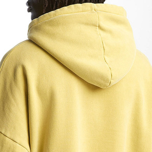 Hip Hop lourd pull hommes soleil fané à capuche pour vêtements de rue Logo personnalisé lourd épais chaud hommes tenue décontracté à capuche - Product Image 5