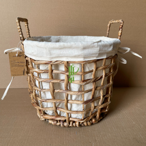 VGREENART <b>Bamboo</b> Knitting Basket with Handle-European Style - Product Image 5