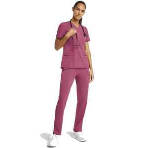 Logotipo personalizado Imprimir Nuevo estilo Enfermera Scrubs Enfermería Hospital 2 piezas Manga corta Mujeres Uniformes médicos Conjuntos - Product Image 4