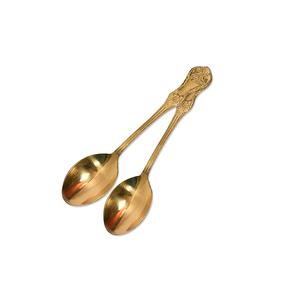 Utensilios de cocina para el hogar, utensilios para la cena, uso de mesa para servir alimentos, cuchara de latón con logotipo personalizado, cuchara de latón con forma de estrella, estilo moderno - Product Image 2