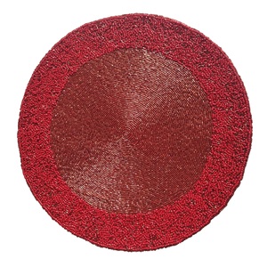 Manteles individuales con cuentas, alfombrilla redonda de algodón, Decoración de mesa hecha a mano de lujo, exportador directo de fábrica, proveedor artesanal al por mayor a granel, India - Product Image 5