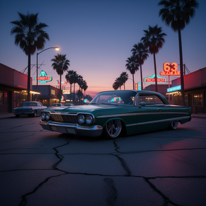 T-shirt promotionnel à manches longues Impala Low Rider Kustom Lead Sled Hot Rod Muscle Car 1963 - Product Image 3