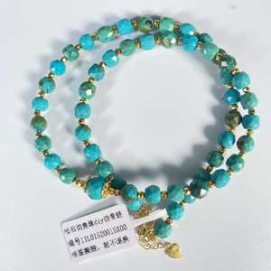 Cadena de estilo clásico para mujer, Gargantilla DIY con cuentas de esquina de corte turquesa, nuevo accesorio de moda para damas - Product Image 2