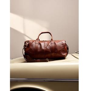 Sac de voyage pour femme en cuir vintage, grand sac de voyage à fermeture éclair personnalisée, couleur foncée, haute qualité, sac de voyage pour le bureau - Product Image 1