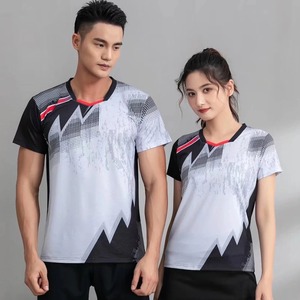 Marque Qualité Uniformes À Séchage Rapide Tennis De Table Vêtements pour Hommes Femmes À Manches Courtes Badminton T-Shirt Imprimer Sportswear - Product Image 3