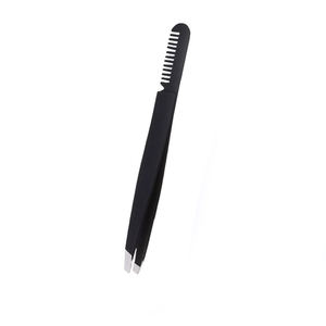 Venta al por mayor personalizado Mini peine ceja pinzas negro Acero inoxidable herramienta de pestañas Manual potencia Etiqueta Privada base de instrumento quirúrgico - Product Image 6