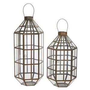 Lanterne à bougie à cadre géométrique en métal avec poignée Plantes de jardin Éclairage Art et balcon Lanterne suspendue à la main - Product Image 5