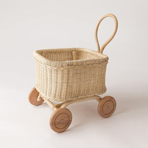 Cochecito de Juguete de Mimbre para Bebés, Niños y Niñas, Hecho a Mano, Carrito de Muñecas - Product Image 2