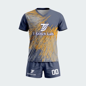 Nuova Elegante Divisa da Calcio 100% Poliestere ad Asciugatura Rapida, Manica Corta, Nome Squadra Personalizzato, Stampa a Trasferimento Termico, Collo a V, per Squadre Professionali - Product Image 6
