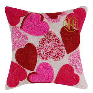 Housse de coussin faite à la main coeur perlé broderie taie d'oreiller décorative usine directe conception personnalisée exportation gros décor à la maison - Product Image 1