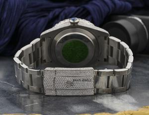 Montre de luxe en acier inoxydable avec moissanite, entièrement sertie de diamants, style hip-hop, avec cadran romain - Product Image 4