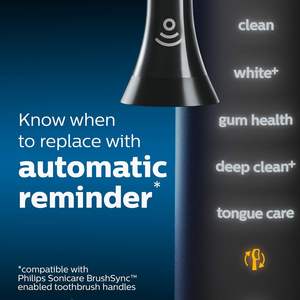 Philips Sonicare W DiamondClean - Cabezales de repuesto originales para cepillo de dientes eléctrico, negro, paquete de 2, HX6062/95 - Product Image 4