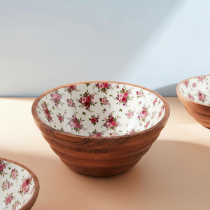 Tazón de esmalte de madera de mango rústico, tazón de fruta seguro para ensalada, vajilla de madera personalizada, decorativa, hecha a mano, Exportación a granel, suministro de precio de fábrica - Product Image 2