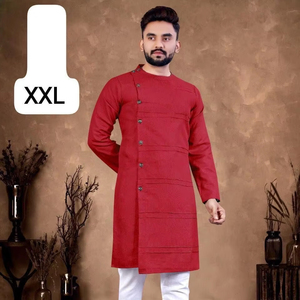 Traditional Comfortable Adult Ethnic <b>Wear</b> Vintage Cotton Wrinkle Free Hand-Drawn Party <b>Festive</b> Casual Use <b>Men's</b> Clothing 2025 - Product Image 1