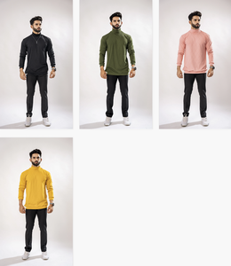 T-shirt en jean à manches longues, uni, élégant, unisexe, tissu en polyester/coton doux, tricoté, écologique, confortable, pour un usage quotidien - Product Image 6