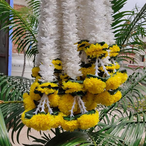 Indian Mogra Marigold flores colgantes jazmín guirnaldas pared colgante entrada decoración Floral pared decoración nuevos regalos para el hogar - Product Image 1