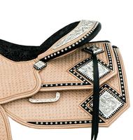 Selle anglaise en cuir écologique Ridex de qualité supérieure combinaison noire de châtaigne naturelle course de baril occidental équitation tout usage