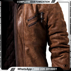 Chaqueta de motorista de piel de oveja auténtica con cremallera de anilina Gatsby Black para hombre con forro de viscosa acolchado y bolsillos exteriores interiores - Product Image 3