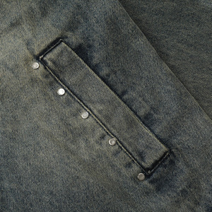 Tissus Denim Délavés Punk Vintage Personnalisés Vestes pour Hommes Veste Denim Personnalisées - Product Image 4