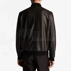 Precio al por mayor de tamaño personalizado chaqueta de cuero de uso al aire libre de los hombres de primera calidad chaqueta de cuero genuino hecho en Pakistán - Product Image 3