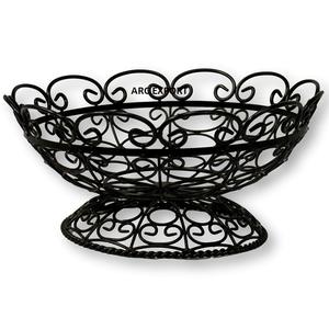 Top Selling Black Color Iron Strong Metal Bowl Fancy Fruit Serving Basket For Kitchen Storage Fruit Serving Bowls For <b>Tableware</b> - Product Image 1