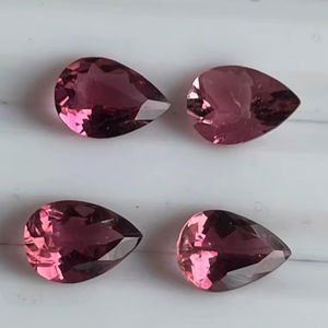 Lote de turmalina rosa natural. Lote de turmalina facetada en forma de pera. - Product Image 1