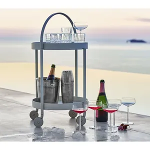 Carrito de Exhibición de Barra Industrial Premium Hecho a Mano, Estantes de Cerámica Modernos de Tendencia, Ecológico, Plateado, Seguro, de Zahid Exports - Product Image 2