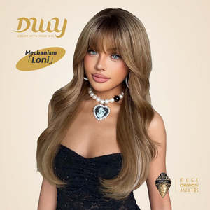Loni-Best Seller DWY MiraScalp Long Wave Versatile for Babe Light Glueless Synthetic <b>Wig</b> 14 Inches High Quality Lace Transparent - Product Image 1
