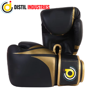 Gants de boxe en cuir noir, gants d'entraînement pour arts martiaux, gants de pratique pour sac de frappe, pour salle de boxe - Product Image 2