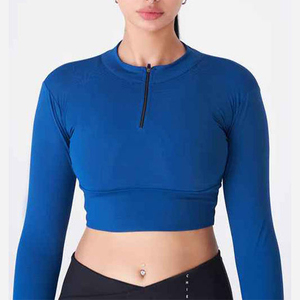 เสื้อยืดครอปสำหรับผู้หญิงเสื้อครอปผ้าฝ้ายธรรมดา - Product Image 3