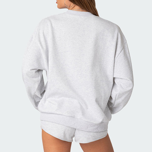 Ropa deportiva con logotipo personalizado Sudadera corta Mujer conjuntos de 2 piezas sudaderas y pantalones cortos para mujer Jogger conjuntos de verano para mujer - Product Image 3