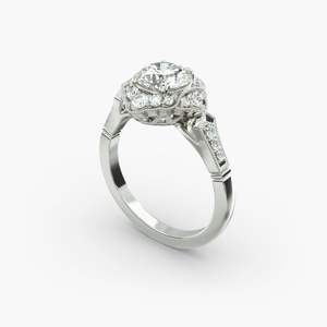 Anillo de Compromiso Único de Moissanita con Corte Redondo, Acero Inoxidable, Chapado en Oro de 18K, Joyería Elegante y Lujosa - Product Image 6