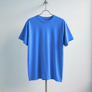 T-shirt en coton vert pour homme, manches courtes, col rond, coupe classique, couleur unie, tissu jersey respirant - Product Image 3