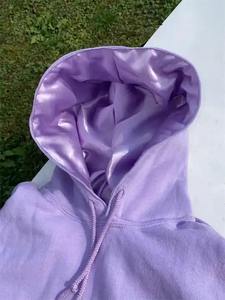 custom Satin Lining High Quality Cotton Unisex <b>Men</b> Custom Logo Embroidered Casual Zip Up Silk Inside Hood Satin <b>Lined</b> <b>hoodies</b> - Product Image 2