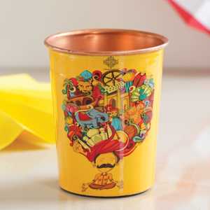 Vasos de Cobre Puro con Diseño Rajasthani Meena Padharo Mhare Desh, Estilo Oriental, para Restaurantes y Regalos - Product Image 2