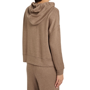 Vente en gros de sweat-shirts à capuche en tricot côtelé pour femmes, pull doublé en laine/viscose, vêtements de détente, coupe ample, décontracté, badge OEM, approvisionnement en vrac - Product Image 4