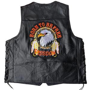 Gilet en cuir coupe-vent pour hommes d'équitation le plus vendu avec des patchs Gilet de logo personnalisé et gilet de veste chauffante pour hommes - Product Image 3