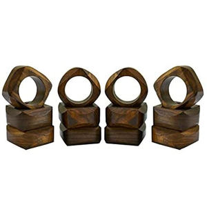 Rond de serviette de haute qualité personnalisable nordique fait à la main en bois d'acacia ronds de serviette parfaits pour chaque endroit - Product Image 3