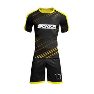 Conjunto de Camiseta y Pantalones Cortos de Fútbol Sublimados Personalizados, 100% Poliéster Transpirable, Diseño Retro - Product Image 3