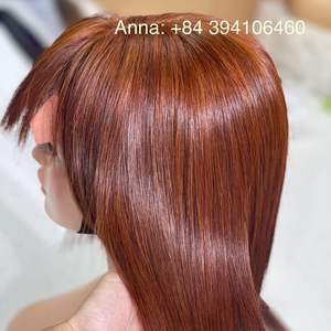Venta caliente HD encaje para peluca Frontal Ombre 100% Vietnam cabello humano hueso estilo recto Color marrón con encaje transparente - Product Image 3